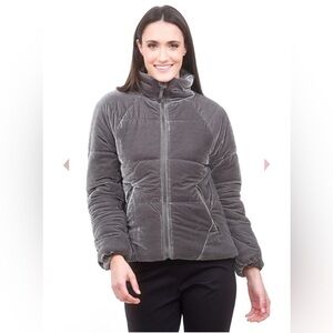 Dylan Los Angeles Velvet Puffer Short Jacket Slate Large